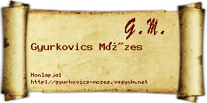 Gyurkovics Mózes névjegykártya